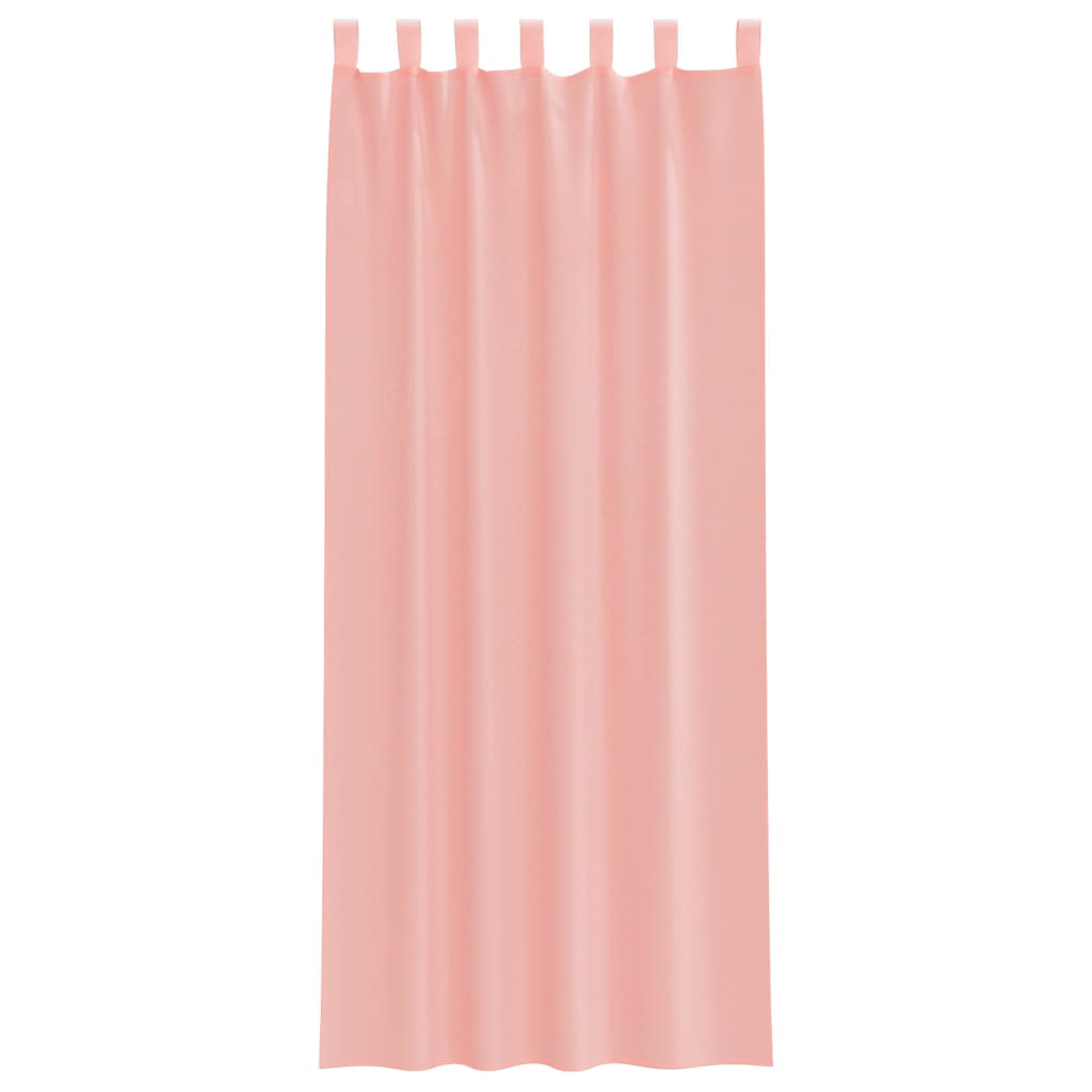 Gordijnen voile met lussen 2 st 140x260 cm roze