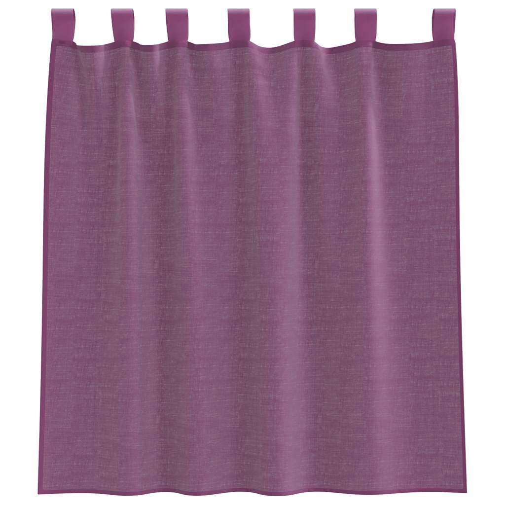 Gordijnen met lussen 2 st paars 140x140 cm
