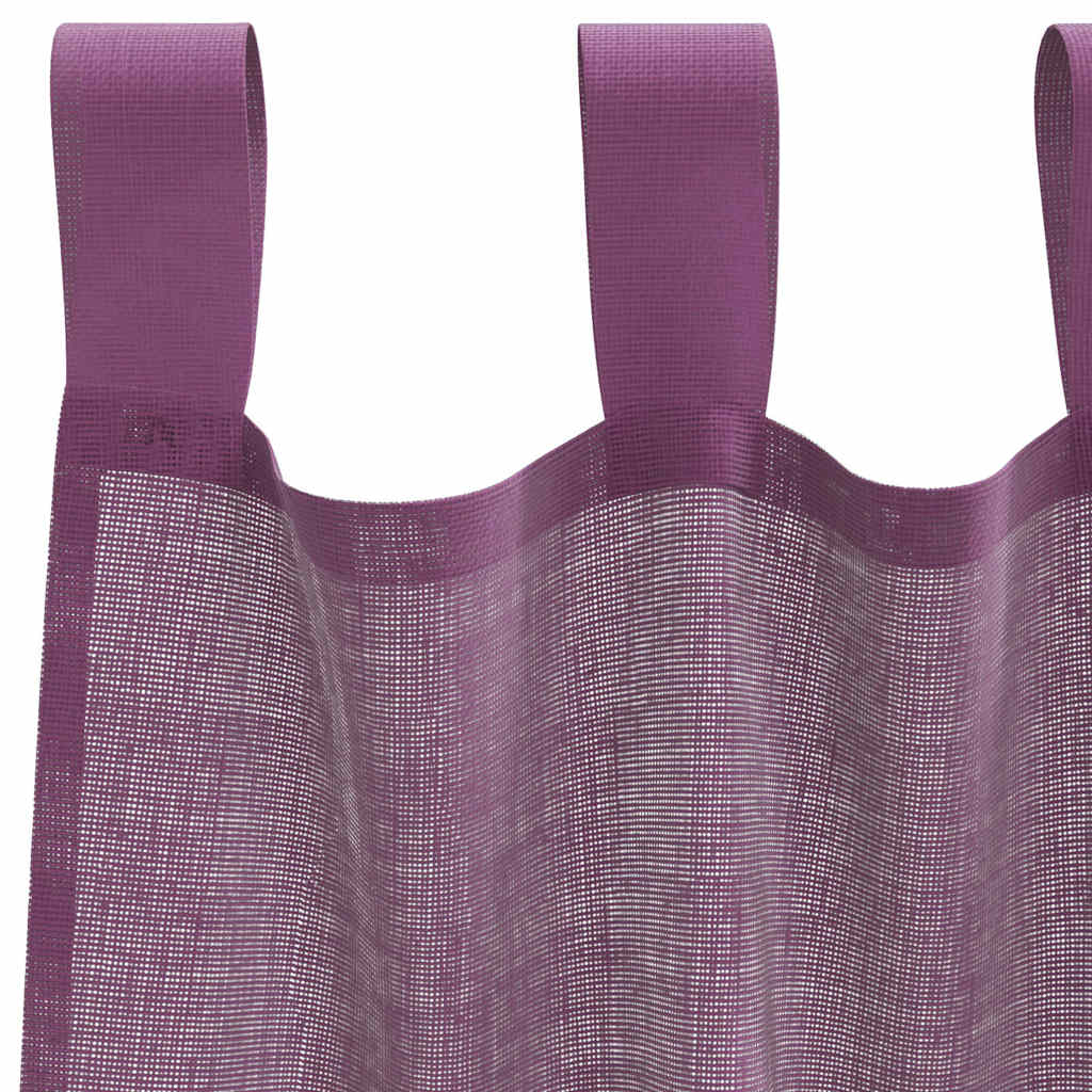 Gordijnen met lussen 2 st paars 140x140 cm
