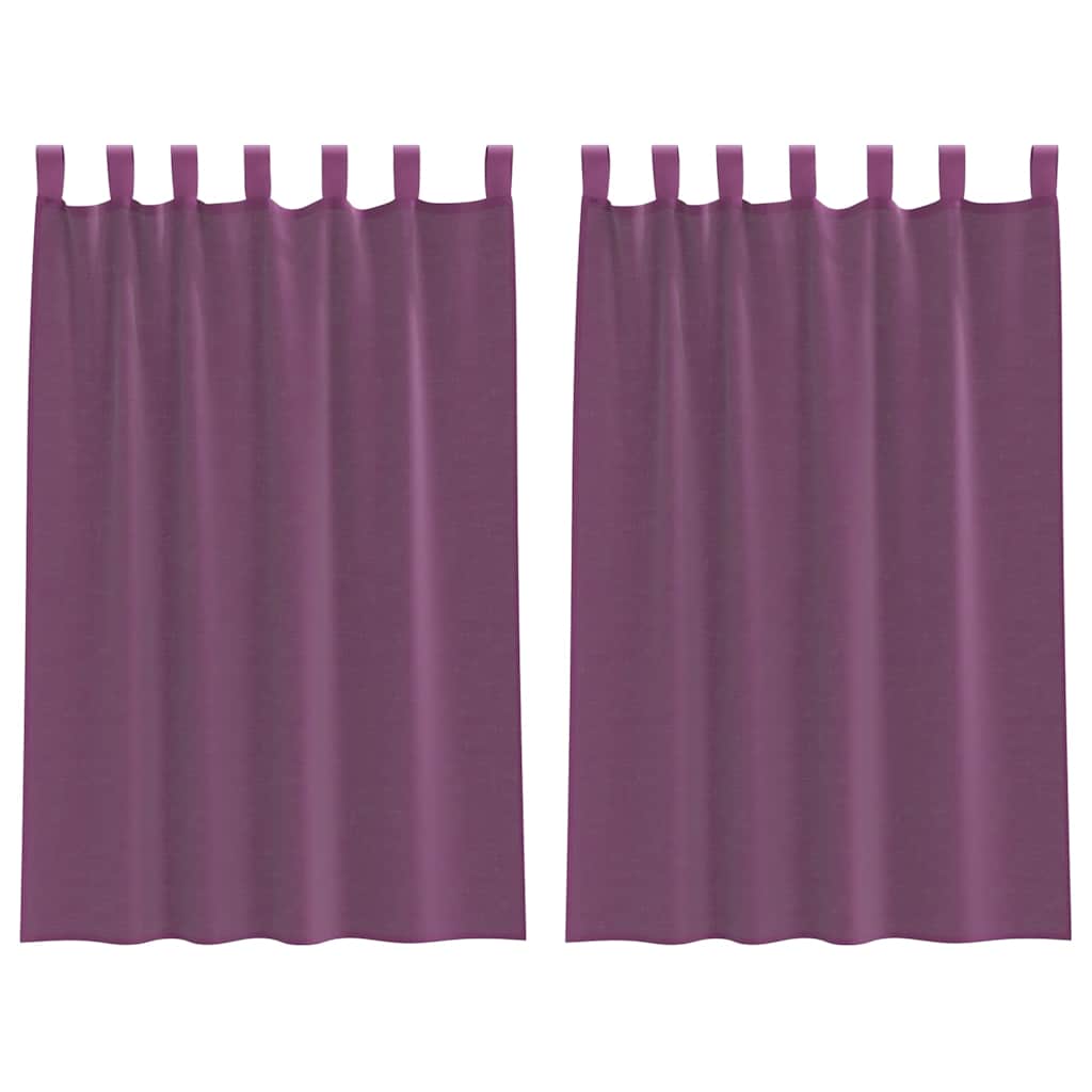 Gordijnen met lussen 2 st 140x175 cm paars