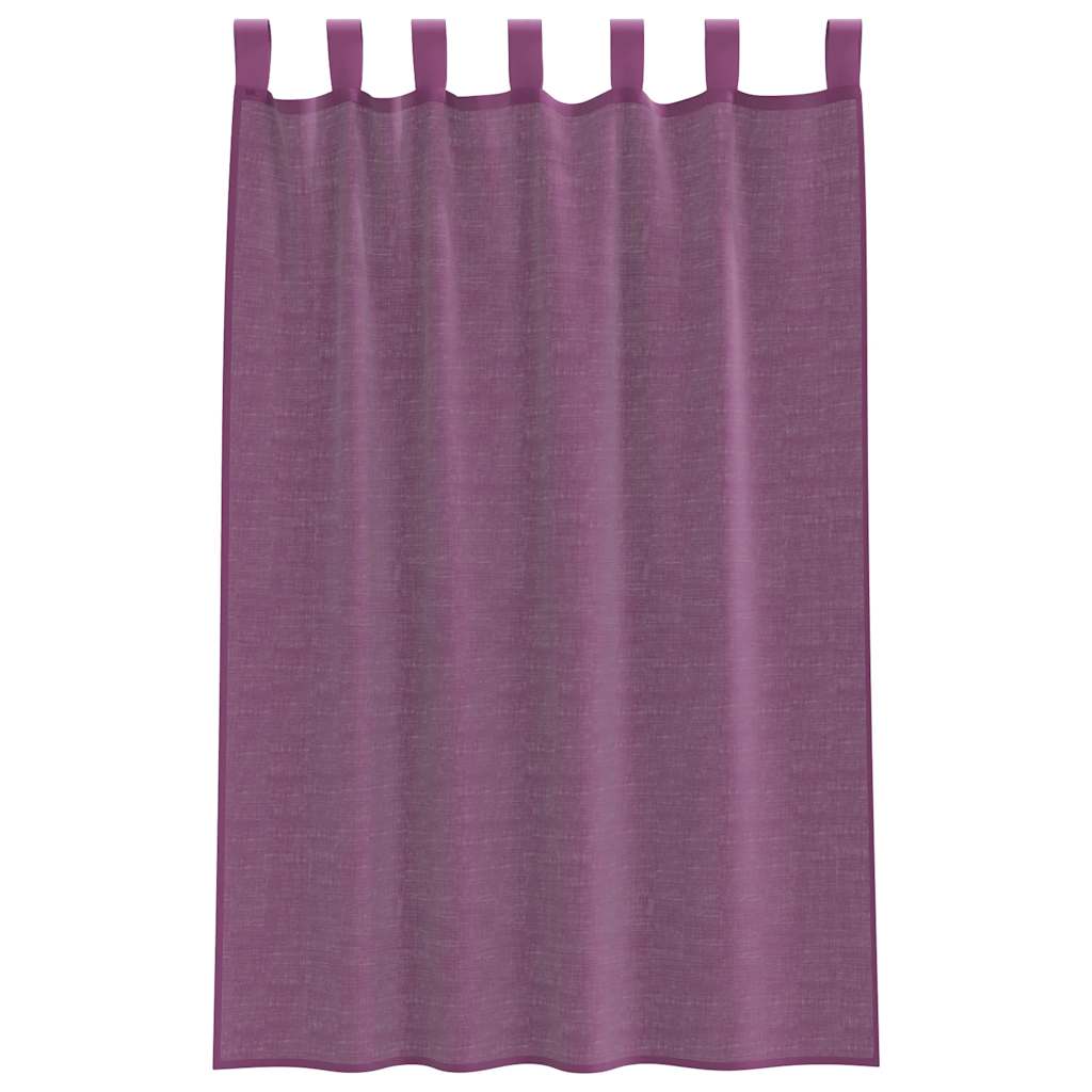 Gordijnen met lussen 2 st 140x175 cm paars