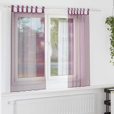 Gordijnen met lussen 2 st 140x175 cm paars