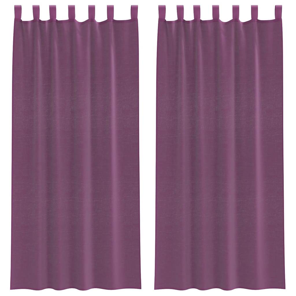Gordijnen voile met lussen 2 st 140x225 cm paars