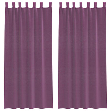 Gordijnen voile met lussen 2 st 140x225 cm paars