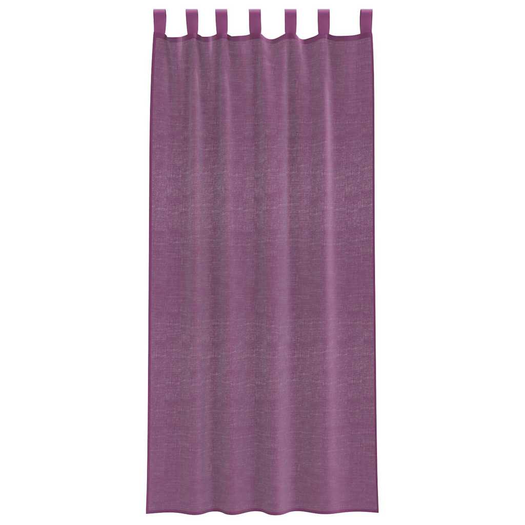 Gordijnen voile met lussen 2 st 140x225 cm paars