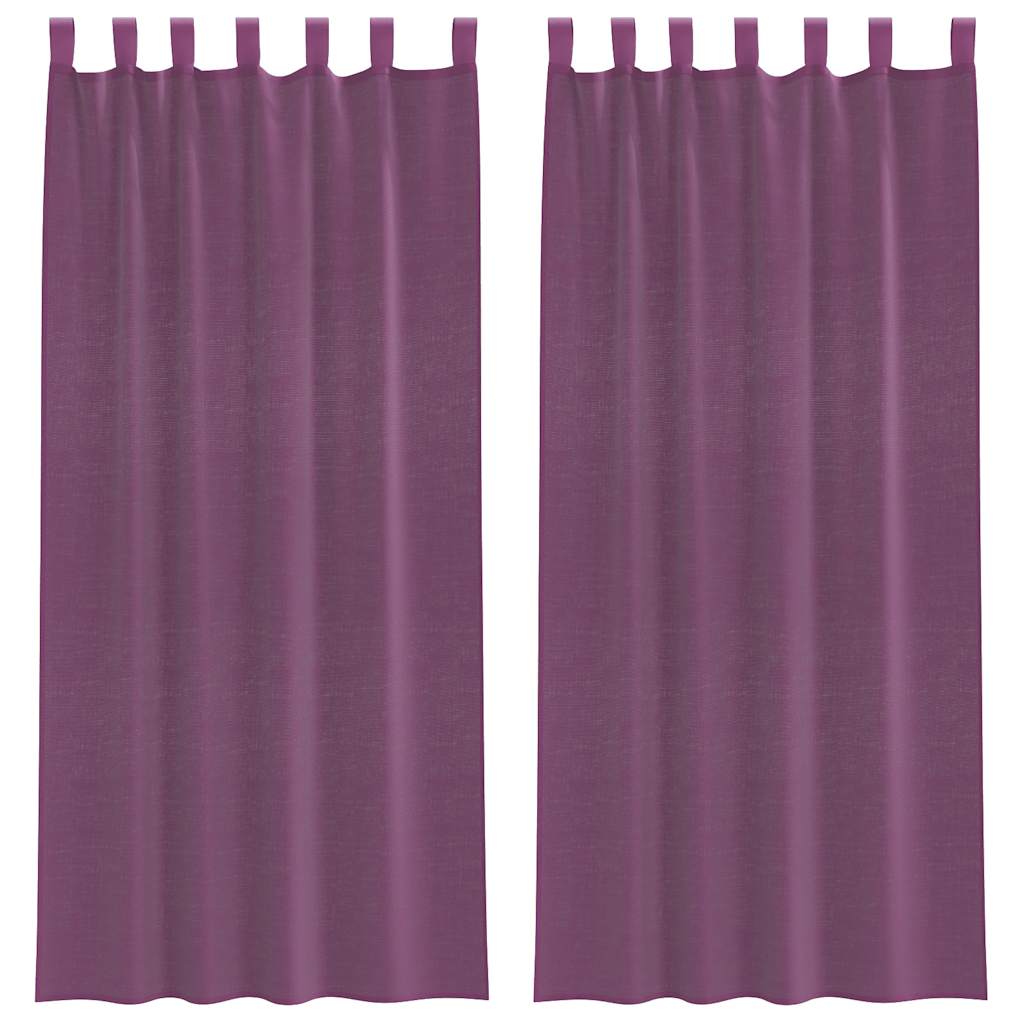 Gordijnen met lussen 2 st 140x245 cm paars