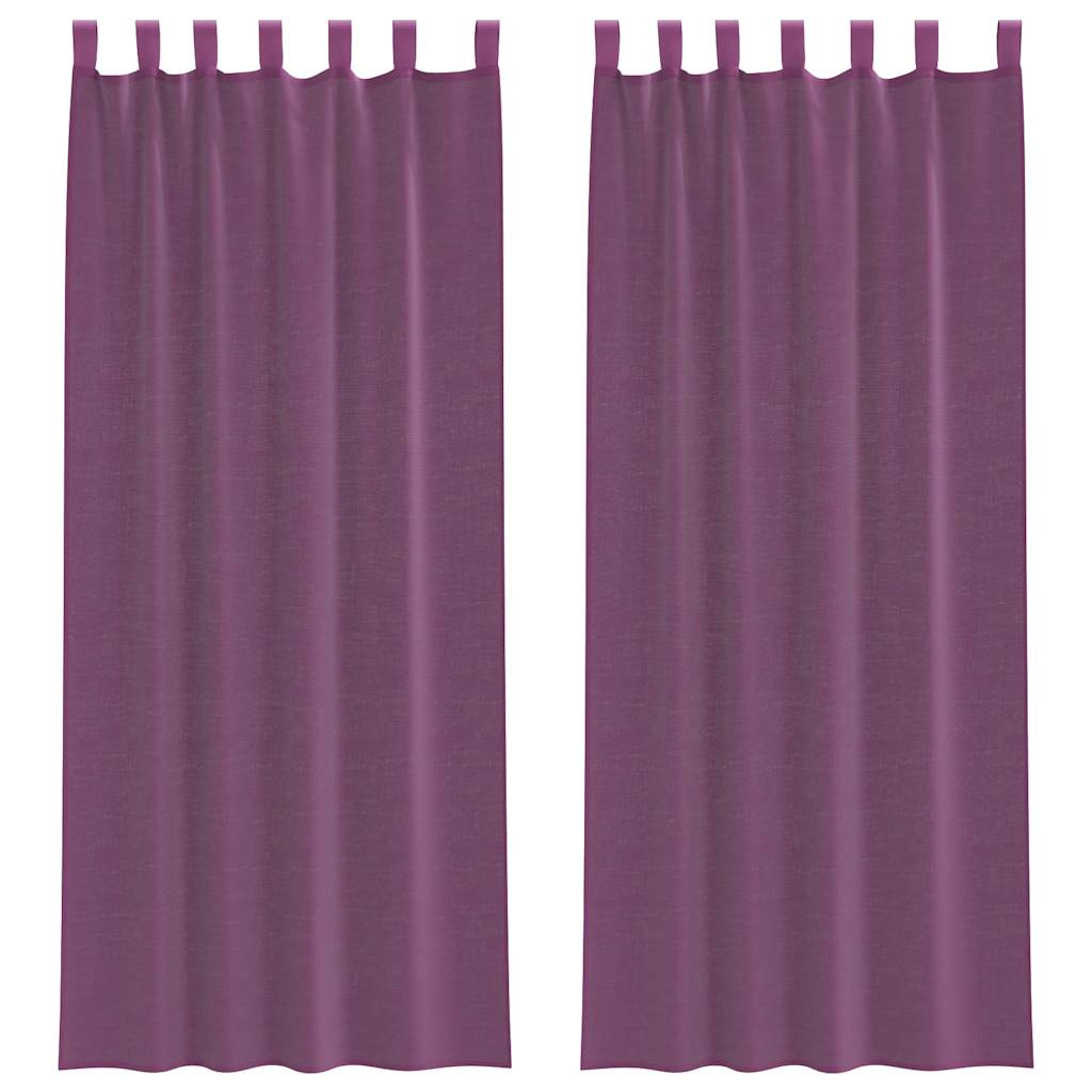 Gordijnen met lussen 2 st 140x260 cm paars