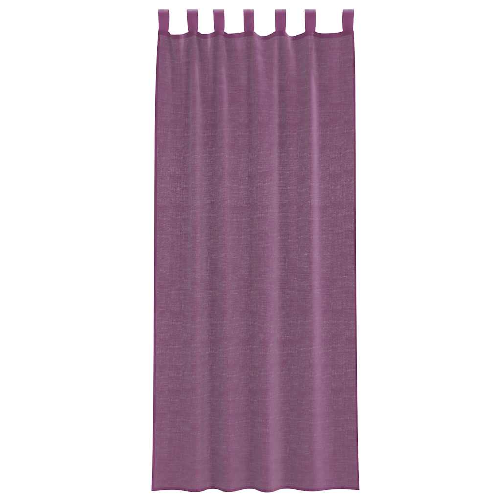 Gordijnen met lussen 2 st 140x260 cm paars