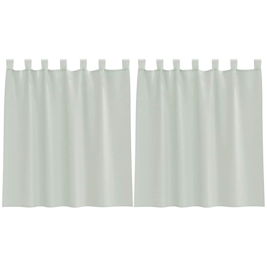 Gordijnen voile met lussen 2 st 140x140 cm lichtgrijs