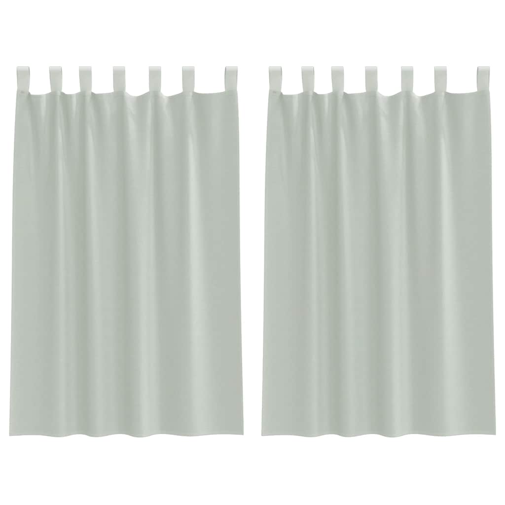 Gordijnen voile met lussen 2 st 140x175 cm lichtgrijs