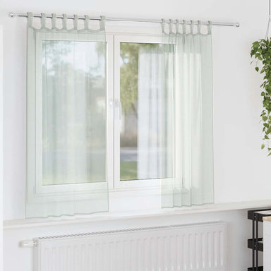 Gordijnen voile met lussen 2 st 140x175 cm lichtgrijs