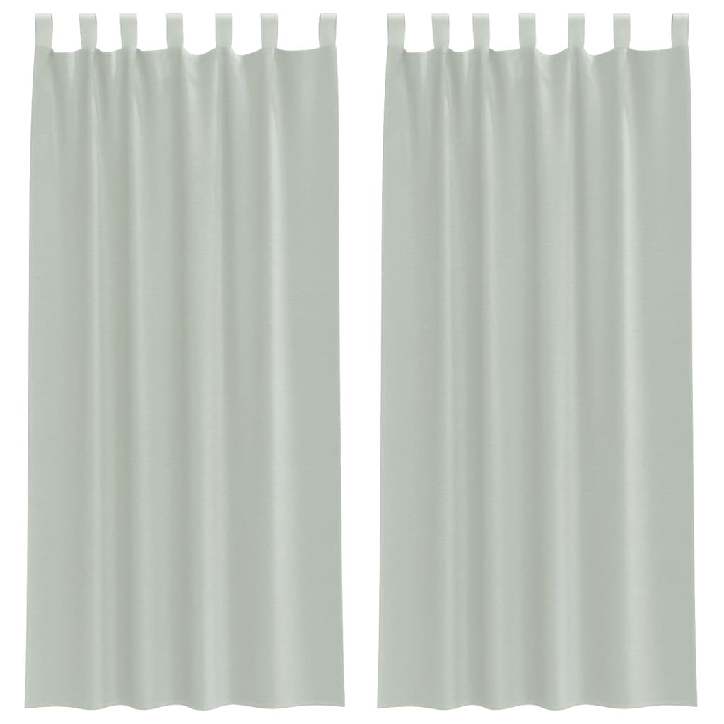 Gordijnen voile met lussen 2 st 140x225 cm lichtgrijs