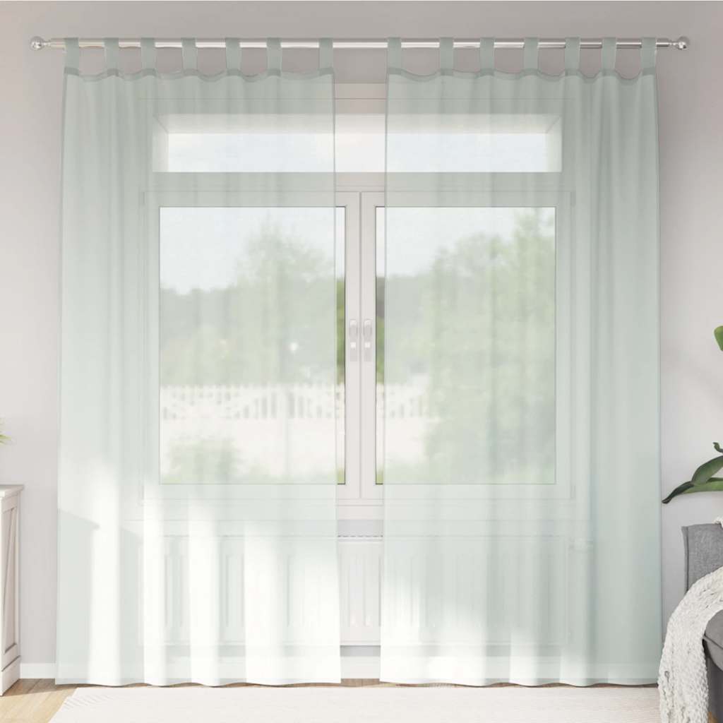 Gordijnen met lussen 2 st 140x245 cm lichtgrijs