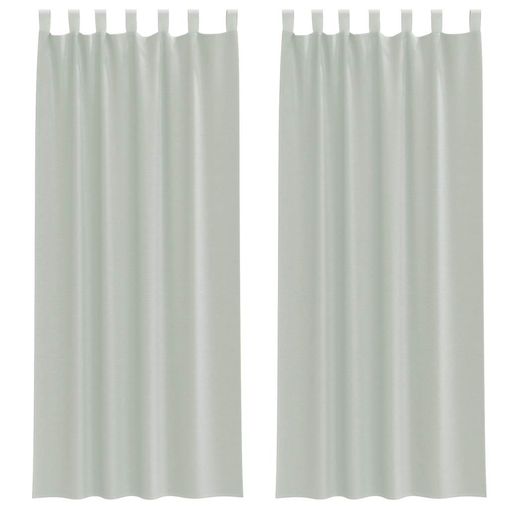 Gordijnen voile met lussen 2 st 140x260 cm lichtgrijs