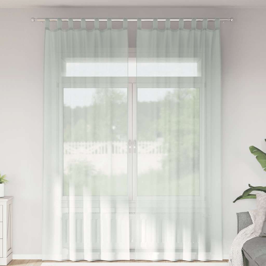 Gordijnen voile met lussen 2 st 140x260 cm lichtgrijs
