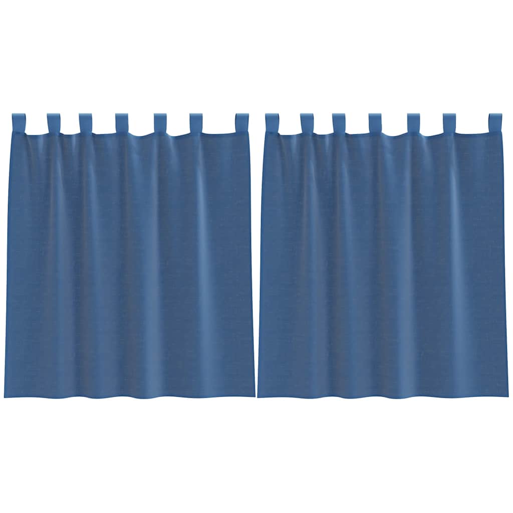 Gordijnen voile met lussen 2 st 140x140 cm koningsblauw