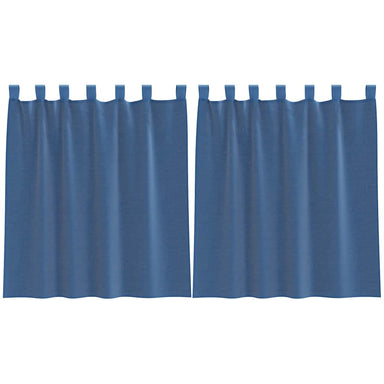 Gordijnen voile met lussen 2 st 140x140 cm koningsblauw