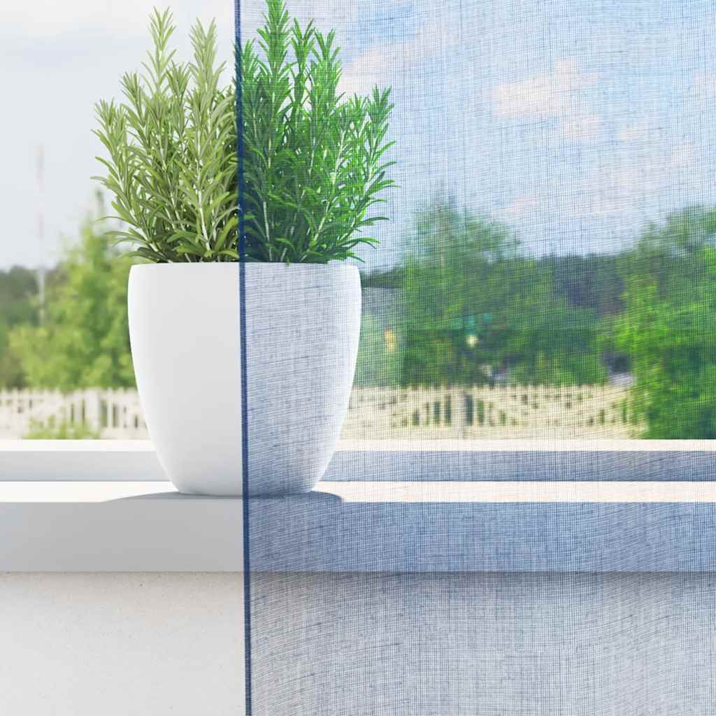 Gordijnen voile met lussen 2 st 140x140 cm koningsblauw