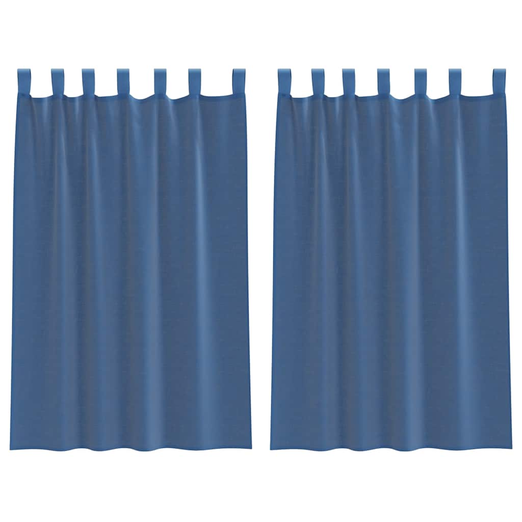 Gordijnen voile met lussen 2 st 140x175 cm koningsblauw
