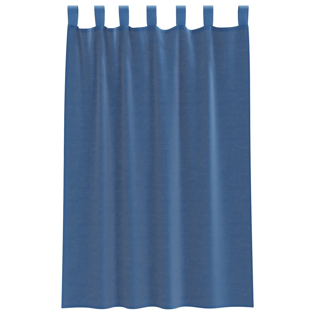 Gordijnen voile met lussen 2 st 140x175 cm koningsblauw