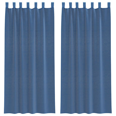 Gordijnen voile met lussen 2 st 140x225 cm koningsblauw