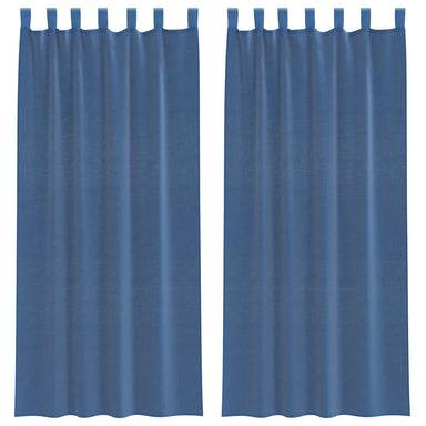 Gordijnen voile met lussen 2 st 140x245 cm koningsblauw