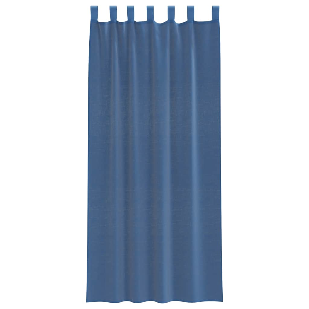 Gordijnen voile met lussen 2 st 140x245 cm koningsblauw