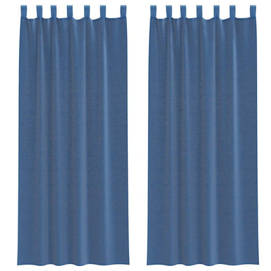 Gordijnen voile met lussen 2 st 140x260 cm koningsblauw