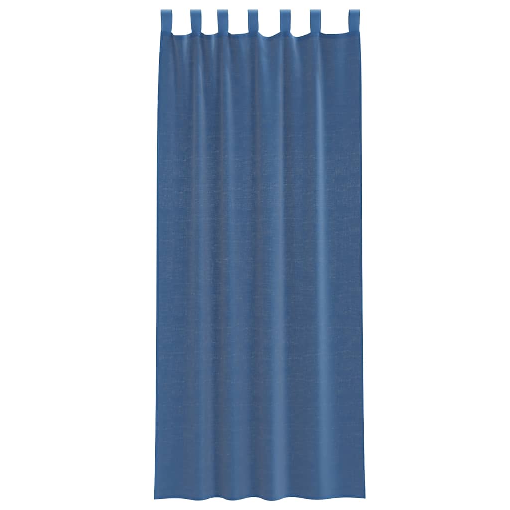 Gordijnen voile met lussen 2 st 140x260 cm koningsblauw