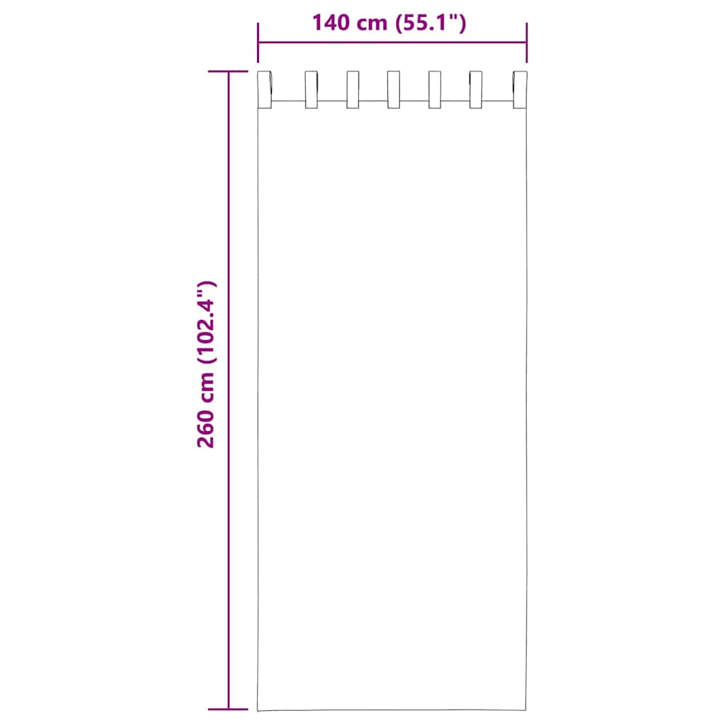 Gordijnen voile met lussen 2 st 140x260 cm koningsblauw