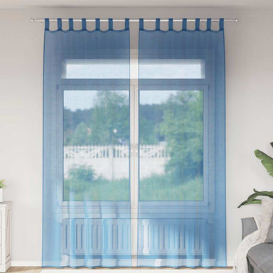 Gordijnen voile met lussen 2 st 140x260 cm koningsblauw