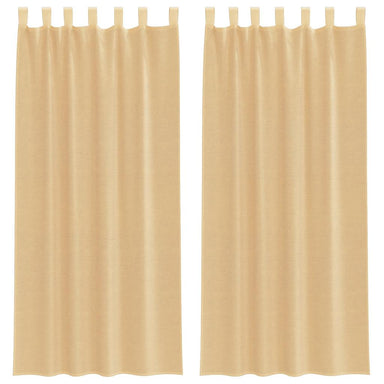 Gordijnen met lussen 2 st 140x225 cm zand