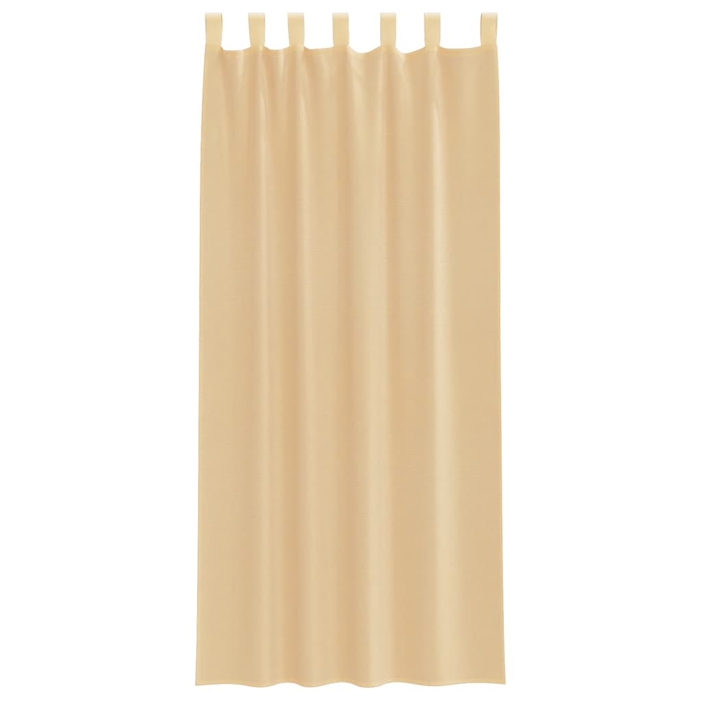 Gordijnen met lussen 2 st 140x225 cm zand