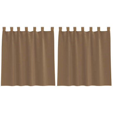 Gordijnen voile met lussen 2 st 140x140 cm lichtbruin