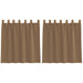 Gordijnen voile met lussen 2 st 140x140 cm lichtbruin
