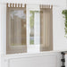 Gordijnen voile met lussen 2 st 140x140 cm lichtbruin