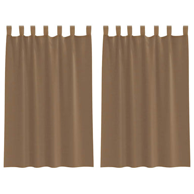 Gordijnen voile met lussen 2 st 140x175 cm lichtbruin