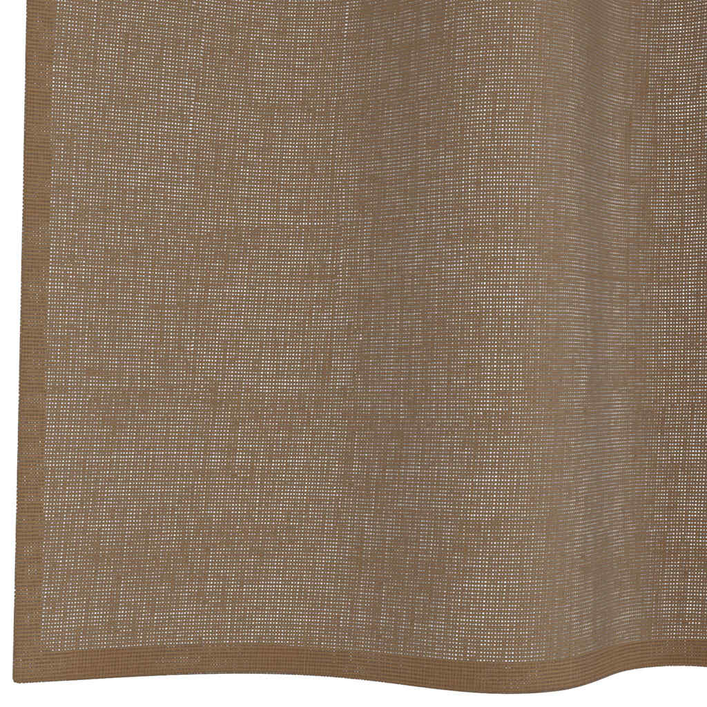 Gordijnen voile met lussen 2 st 140x175 cm lichtbruin