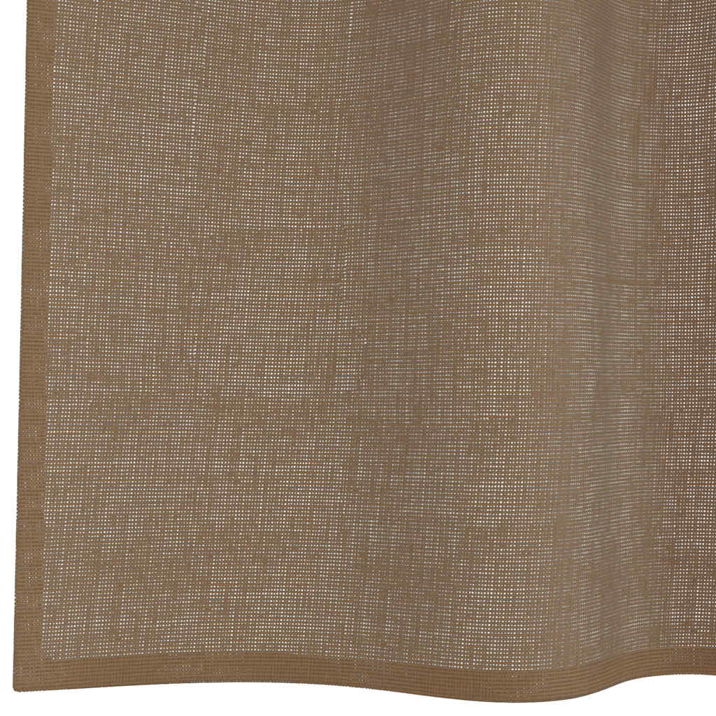 Gordijnen voile met lussen 2 st 140x225 cm lichtbruin
