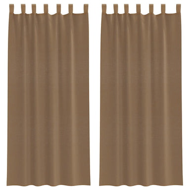 Gordijnen voile met lussen 2 st 140x245 cm lichtbruin