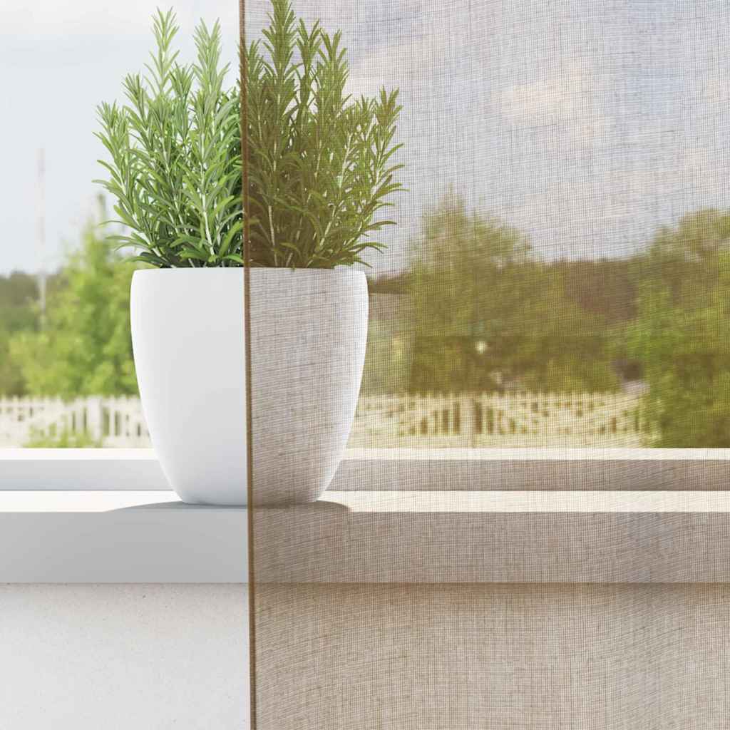 Gordijnen voile met lussen 2 st 140x245 cm lichtbruin