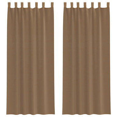 Gordijnen voile met lussen 2 st 140x260 cm lichtbruin