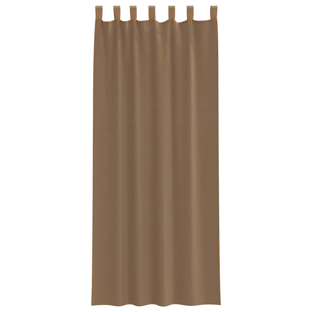 Gordijnen voile met lussen 2 st 140x260 cm lichtbruin