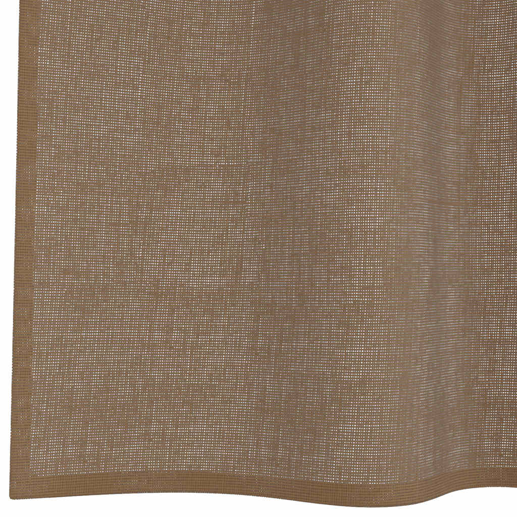Gordijnen voile met lussen 2 st 140x260 cm lichtbruin
