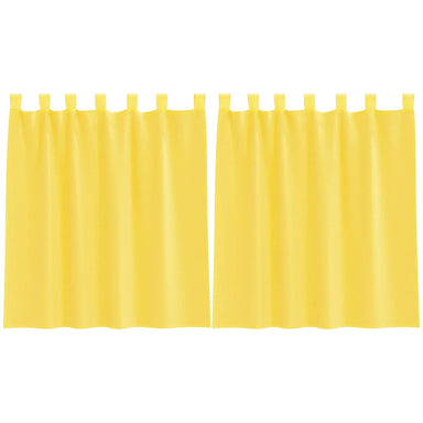 Gordijnen voile met lussen 2 st 140x140 cm geel