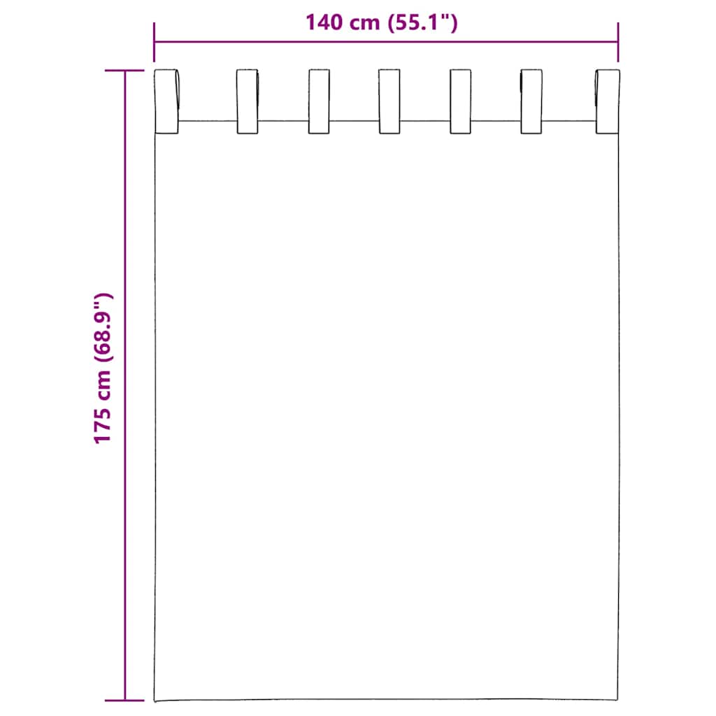 Gordijnen met lussen 2 st 140x175 cm geel