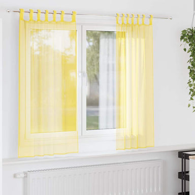 Gordijnen met lussen 2 st 140x175 cm geel