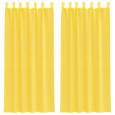 Gordijnen voile met lussen 2 st 140x225 cm geel