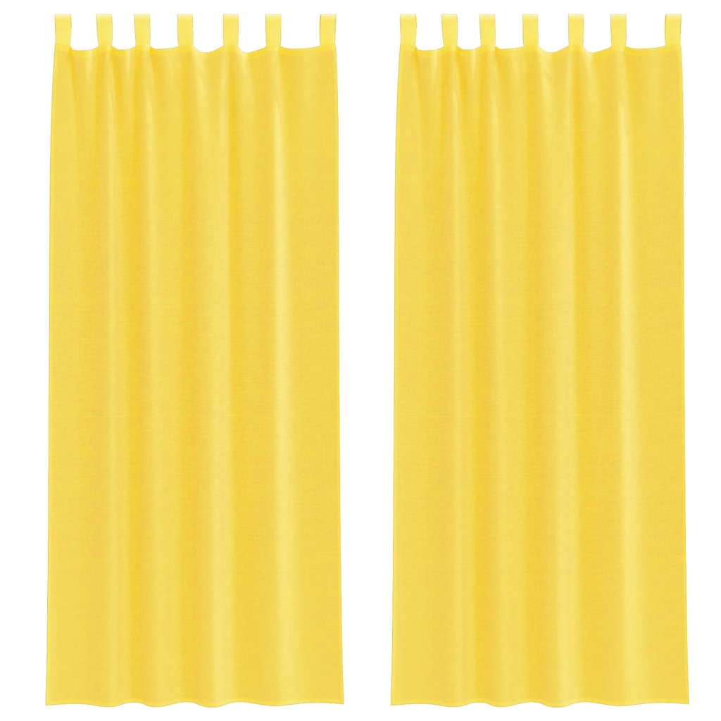 Gordijnen met lussen 2 st 140x260 cm geel