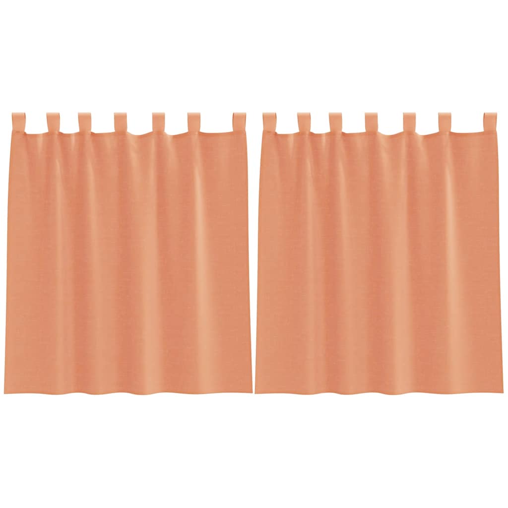 Voile gordijnen met lussen 2 st terracotta 140x140 cm